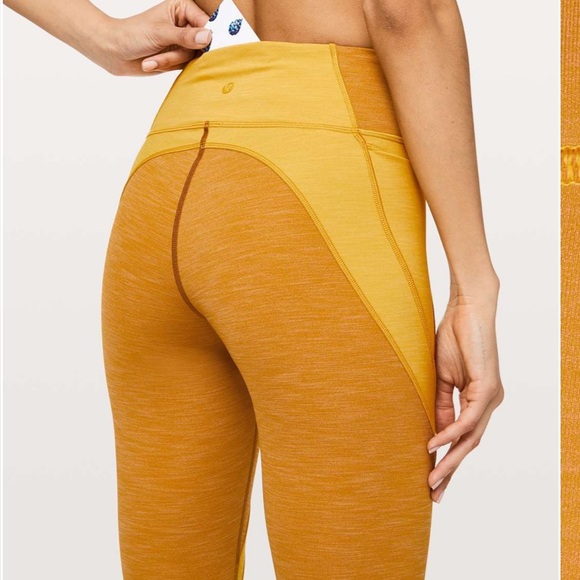 Lululemon Early Extension High-Rise Tight - Heathered Fools Gold/Honey Lemon - Picture 5 of 10
